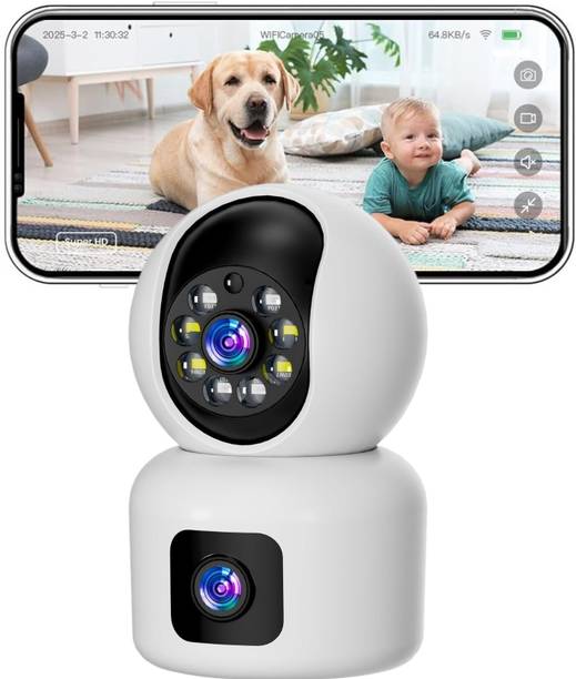 Bzrqx High Definition 4MP WiFi Camera Wireless DUAL LENS 360° Smart AI Motion Tracking Security Camera