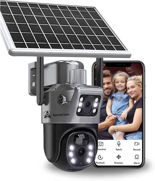 ApnaCam 5MP FHD 4G Solar Dual Lens Mini Pan-Tilt/Storage 128GB /Cloud CCTV Security Camera