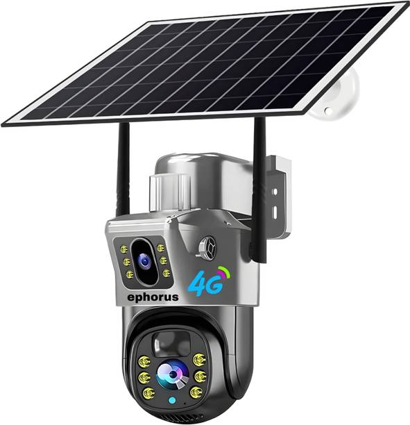 ephorus Solar panel 4MP+4MP colour night vision waterproof IP66 two way audio alarm 1 IP Camera Camera