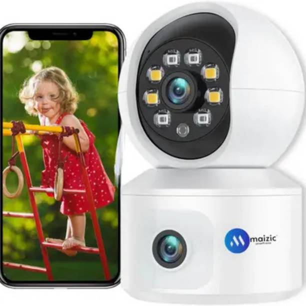 Maizic Smarthome 4G Sim Based Pan & Tilt CCTV Camera Dual Lens/Screen (4MP+4MP) Full HD Home Security Camera