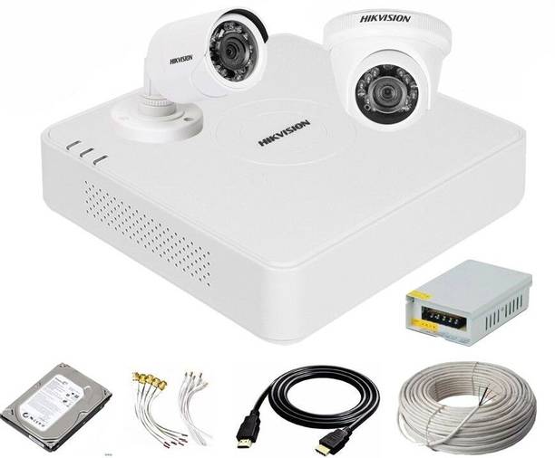 HIKVISION 4 Channal HD DVR 1080p 1Pcs,TURBO HD Outdoor Camera 1Pcs,Indoor Camera 1Pcs, Security Camera