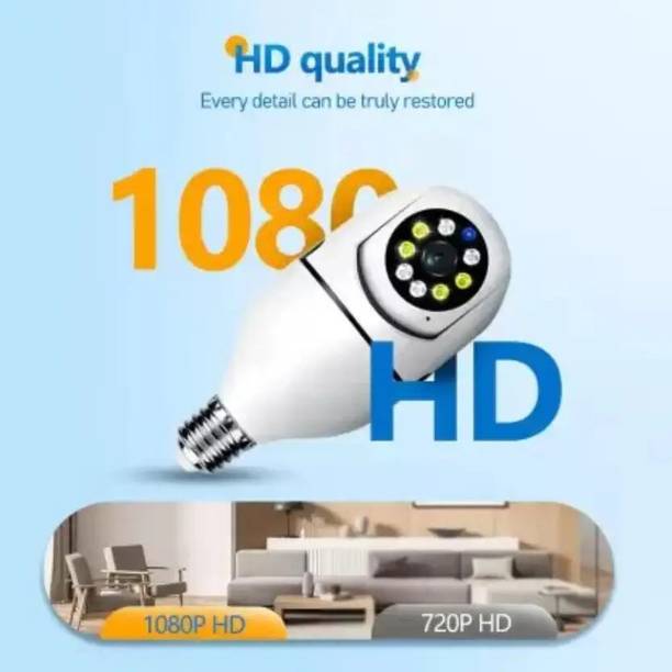 SATTOBISION Wireless Bulb Shape PTZ V380 Pro Indoor 360° Spy Camera cctv camera for home Security Camera
