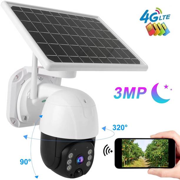 SIOVS Solar 4G SIM CCTV PTZ 360° Wireless Outdoor Camera for Farm Home Office Safety Security Camera