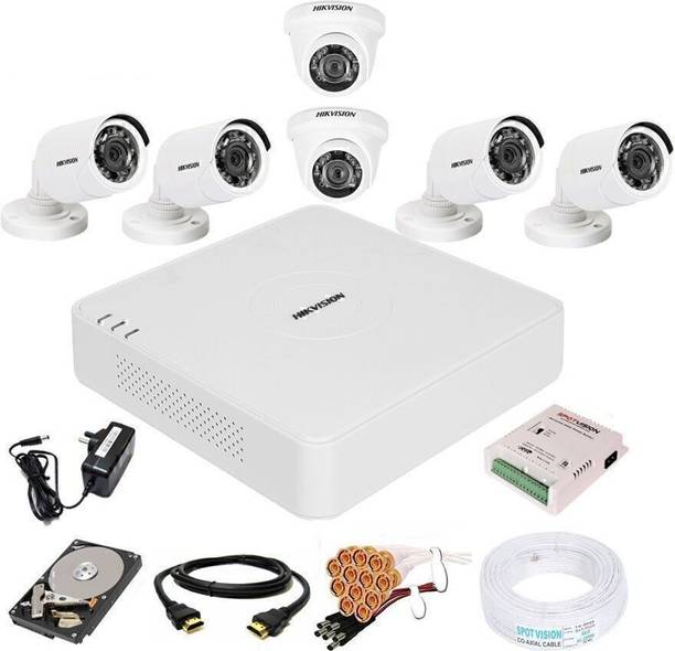 HIKVISION 8 Channal DVR 1080p 1Pcs,Outdoor Camera 4Pcs,Indoor Camera 2Pcs,1 TB Hard Disk, Security Camera