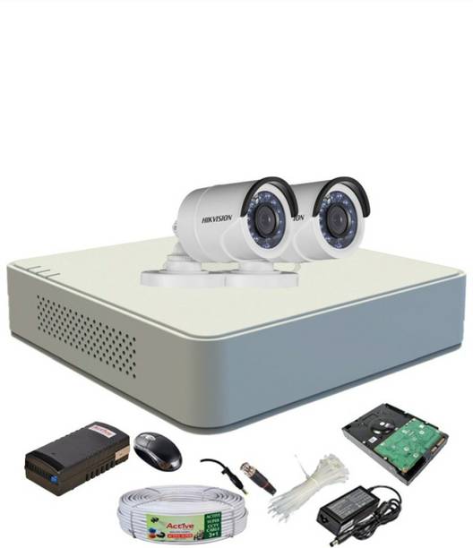 HIKVISION Hikvision DVR DS-7A04HGHI-F1/N OR DS-7A04HGHI-F1/ECO 1PCS BULLET CAMERA DS-2CE1ACOT-IRP OR DS-2CE1ACOT -IRP/ECO 2PCS 90METAR CABLE 500 GB HDD COMBO KIT Security Camera