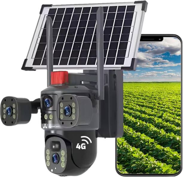 ApnaCam 12+12+12MP FHD 5GSim 3Screen 360° View 2 Way Audio Color Night Vision Solar CCTV Security Camera