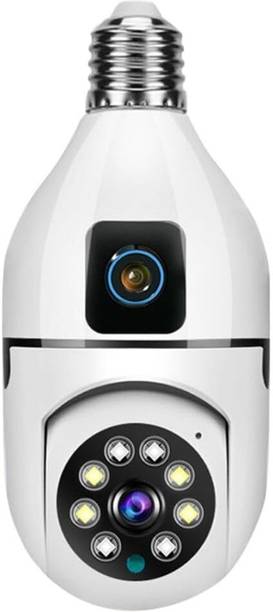 Clubics 5+5MP HD Bulb PTZ Indoor CCTV Wireless Security Camera | Night Vision Security Camera