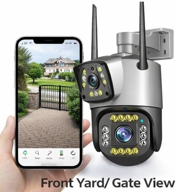 Bzrqx WiFi Camera Double Lens Vision DUAL LENS 360° Wireless Night Vision 2way Audio Security Camera