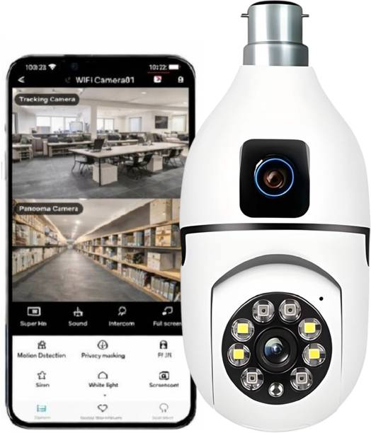 Okxmz CCTV WIFI Dual Lens Camera Ptz 360° Pan Tilt Zoom Mobile Live Viewing 2way Audio Security Camera