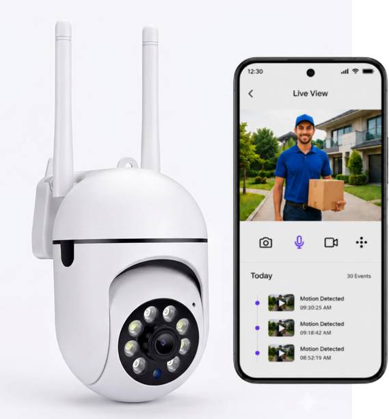 VisionCam Mini Ptz Wifi 360° Rotation, Full HD Night Vision & Ai Motion Detection Security Camera