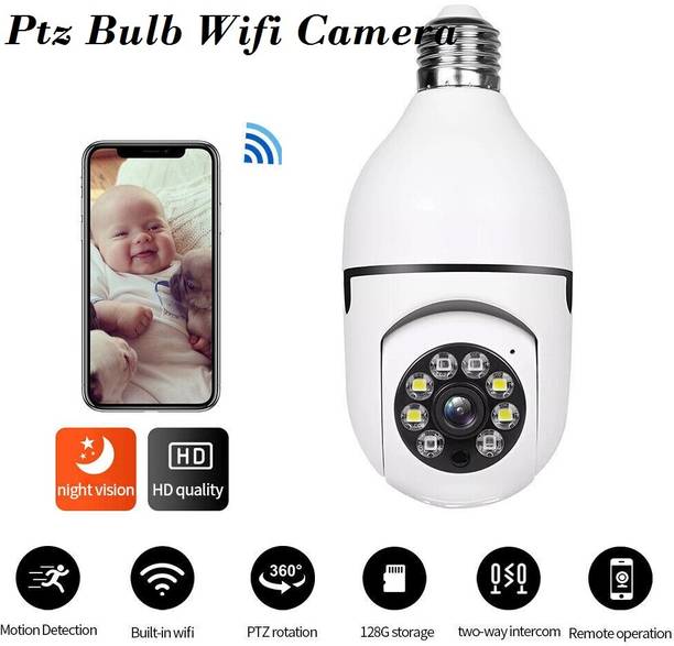 AVOIHS PTZ Bulb Mobile Live View IR 1080P HD WiFi CCTV Camera 2Way Audio Night Vision Security Camera