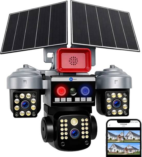 मैज़िक स्मार्टहोम Batman Siren 4G Dual Solar Panel Outdoor CCTV | Triple Lens 5MP×3 UHD |360° View सिक्योरिटी कैमरा