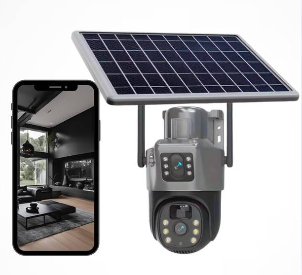 Clickwise 5MP+5MP Dual-Lens Solar CCTV Camera – Wireless Security with Night Vision Security Camera
