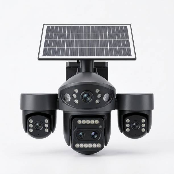 ApnaCam 5+5+5MP FHD Spyder Solar 4G 4lens PTZ Waterproof, Color Night Vision CCTV Security Camera