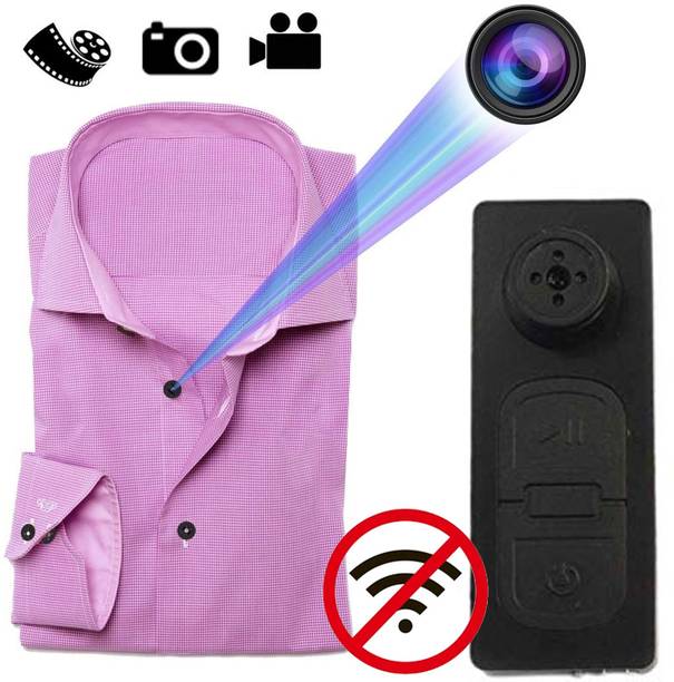 First Dot HD Shirt Spy Button Camera 720p Without WIFI Security Camera