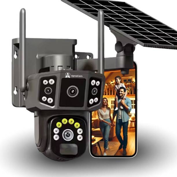 ApnaCam 8+8MP FHD 4G/5G SIM Solar Dual Lens Waterproof 355° Live View Night Vision CCTV Security Camera