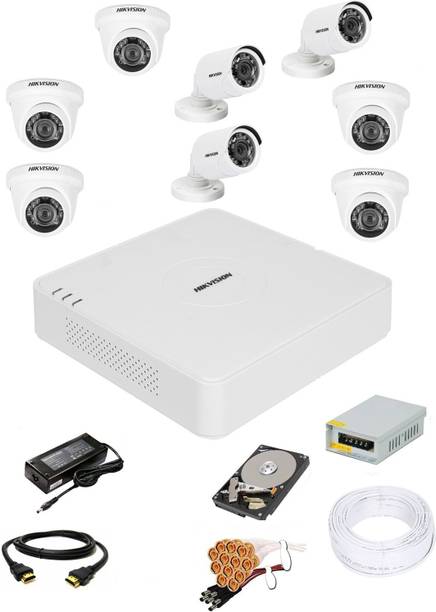 HIKVISION 8 Channal HD DVR 1080p 1Pcs,Outdoor 720p 3Pcs,Indoor 720p 5Pcs,Hard Disk Security Camera