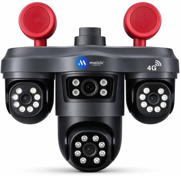 Maizic Smarthome TRIGENIE Siren 4G Black 5MP×3 Triple Lens AI PTZ Outdoor Security Camera