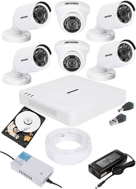 HIKVISION 2MP HD 8 CHANNAL DVR DS-HGHI-F1 & 2Pcs DOME 1080p DS-COT-IRP 4Pcs BULLET 1080p DS-COT-IRP Camera COMBO KIT Security Camera
