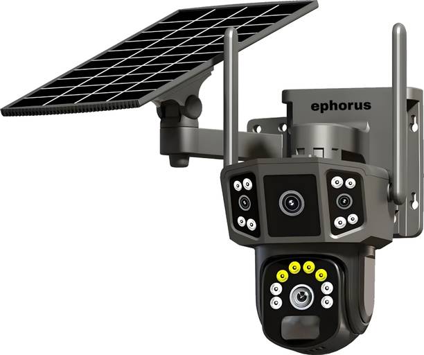 ephorus Solar CCTV Camera 4G SIM 360 PTZ Dual Lens Two Way Audio Color Night Vision Security Camera