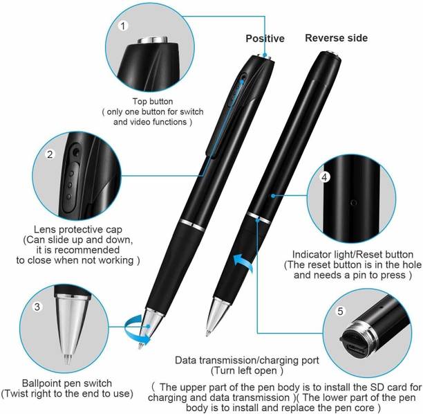 SATTOBISION V8 Wireless Spy Camera Pen | Hidden HD 4K Recorder | Pocket Security Cam | USB Security Camera