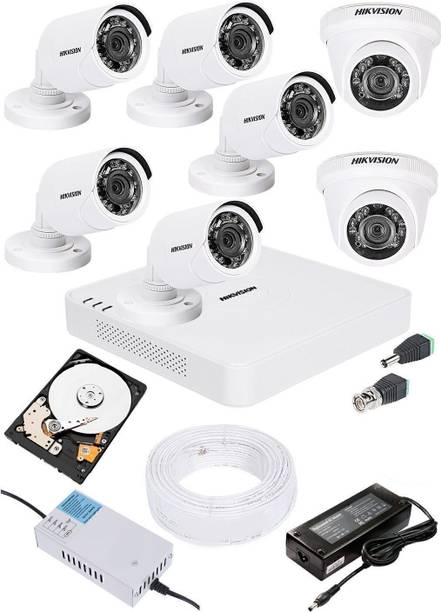 HIKVISION HIKVISION 2MP 8CH DVR DS-7A08HGHI-F1/N OR DS-7A08HGHI-F1/ECO 01PCS 2MP DOME CAMERA DS-2CE5ADOT-IRP OR DS-2CE5ADOT-IRP/ECO 02PCS BULLET CAMERA DS-2CE1ADOT-IRP OR DS-2CE1ADOT-IRP/ECO 06PCS 1TB SATA HDD 90METAR CABLE COMBO KIT Security Camera