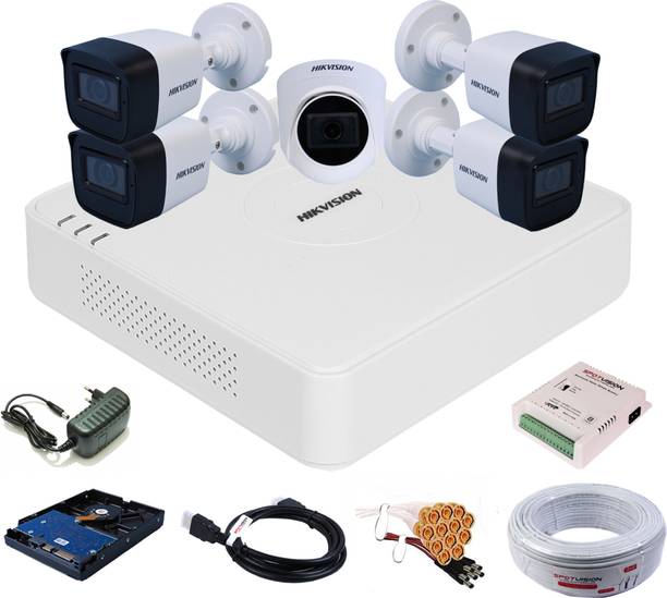 HIKVISION 8 CHANNEL HD DVR 1080P,2MP Outdoor & Indoor Cameras Day & Nightvision 1080P 5Pcs Security Camera