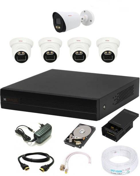 CP PLUS 8 Channal HD DVR 1080p 1Pcs,Colorful View In Nightvision Outdoor Camera 2.4 MP 1Pcs, Indoor Camera 2.4 MP 4Pcs,1 TB Hard Disk,Full combo set Security Camera
