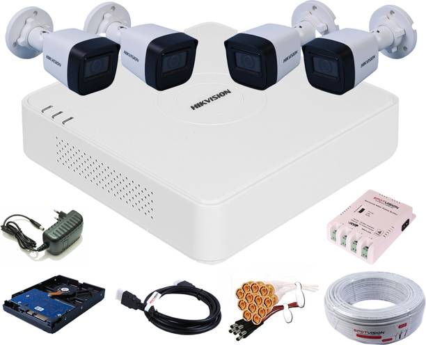 HIKVISION 4 Channel HD DVR 1080P,2MP Outdoor HD Camera IP67 EXIR Performance,COMBO-90 Security Camera