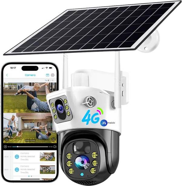 Maizic Smarthome Supercam 4K UHD 2in1 5+5 MP 4G Sim Solar Dual Lens CCTV Camera Inbuilt Battery Security Camera