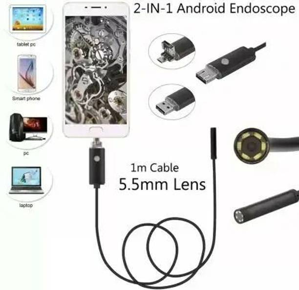 SecureAac 7mm Lens Endoscope Camera with 6LEDs, USB Connection, 2M Inspection Wire Security Camera