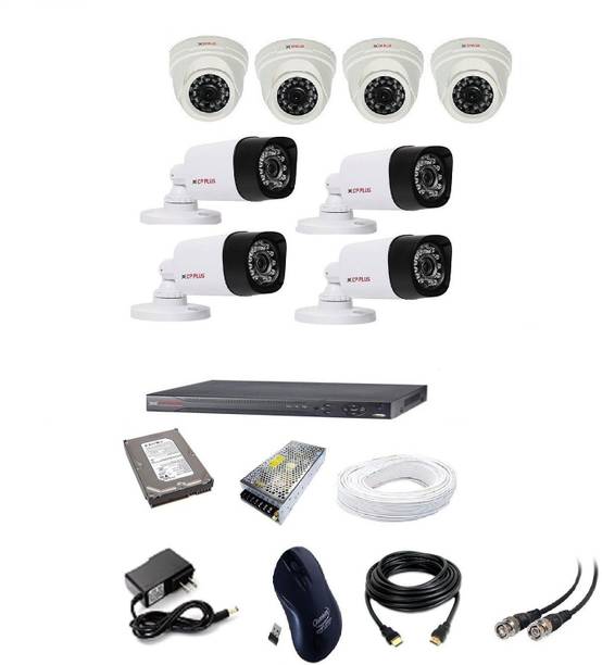 CP PLUS 4 dome 4 bullet 8 channel dvr kit with 1 tb har...