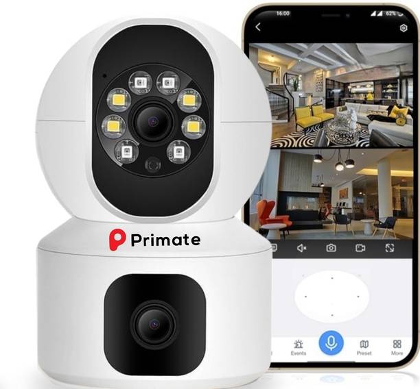 Primate 5+5MP Wi-Fi CCTV Camera | 360° Pan & Tilt | Color Night Vision, Motion Detection Security Camera