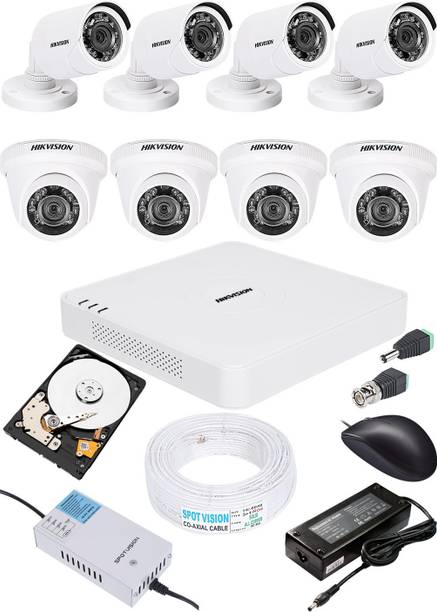 HIKVISION HIKVISION 1MP HD 8 CHANNAL DVR DS-HGHI-F1 & 4Pcs DOME 720p DS-COT-IRPF 4Pcs BULLET 720p DS-COT-IRPF Camera COMBO KIT Security Camera