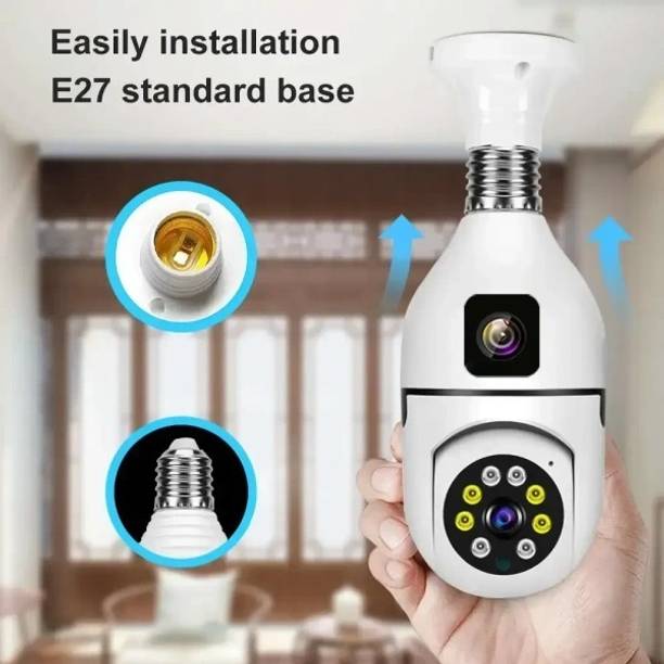 m2wear 1080P HD Smart WiFi Bulb Camera 360° Indoor CCTV with Night Vision E27 Holder Security Camera
