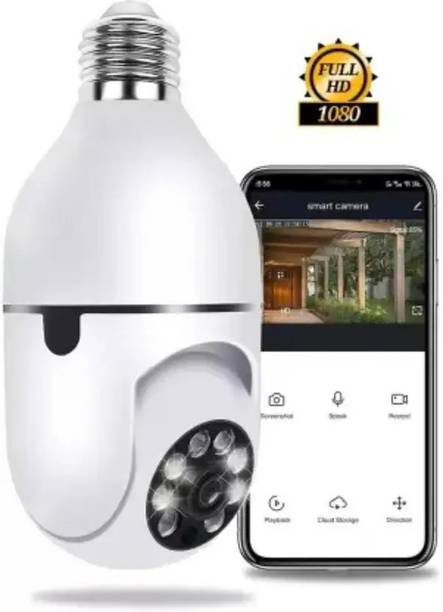 PERAMISYM Wi-Fi CCTV Wireless Bulb Shape V380 Pro Spy Camera cctv camera Security Camera