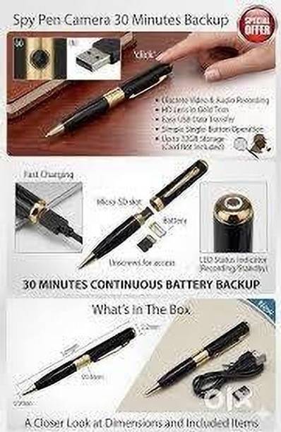 TECUSION Hidden Video Recorder Pen with Night Vision for Meeting Recording Spy Camera