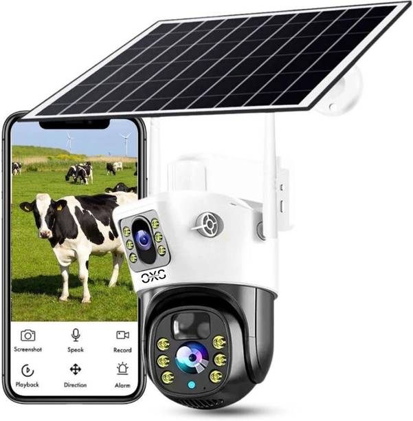 OneXsale 3+3MP Full HD Solar Dual Lens Live View Night Vision Wide Angle Security Camera