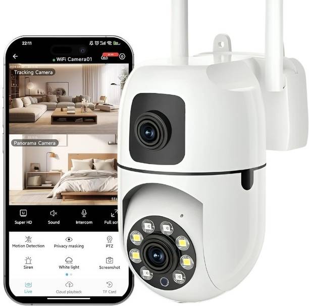 OSQD 5+5MP WiFi CCTV Camera | Dual Lens PTZ | AI Motion Detection | IP66 Security Camera