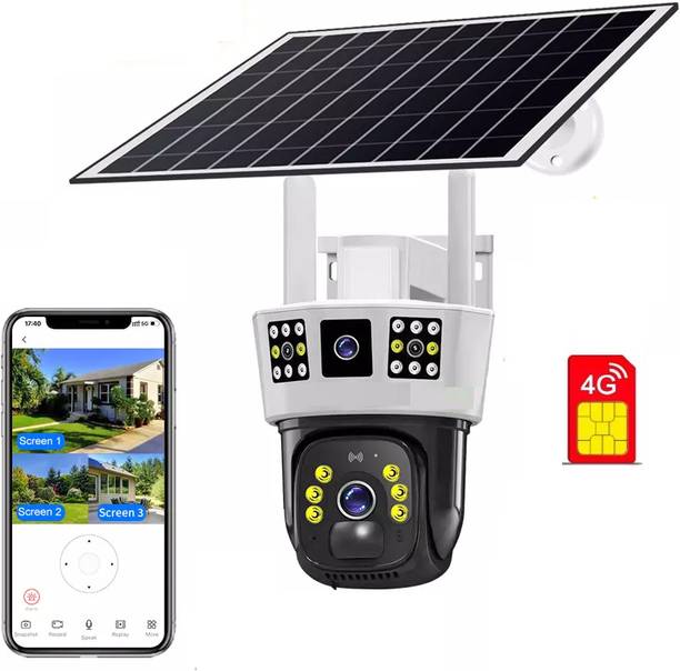 AVOIHS CCTV 4G Sim Solar Powered 360° View Camera Solar Panel TwoWay Audio Night Vision Security Camera
