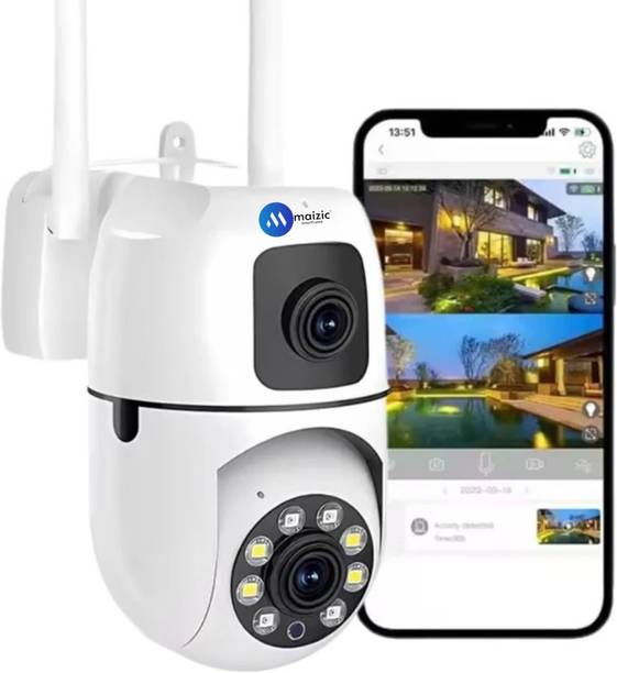 Maizic Smarthome Ask AI Agent | Dual Lens Mini Fox | (5+5) MP WiFi with PTZ & Fixed View Security Camera