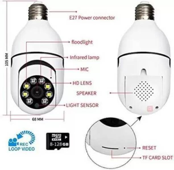 GREENEYE TECHNOLOGY Wi-Fi CCTV Camera Wireless Bulb Shape Spy Camera cctv camera mobile Spy Camera