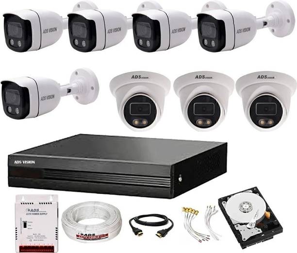 ADS VISION 8CH. Hybrid DVR, 5B/3D CAMERA COLOUR VIEW NIGHT VISION CAMBO SET With 1TB HDD Security Camera