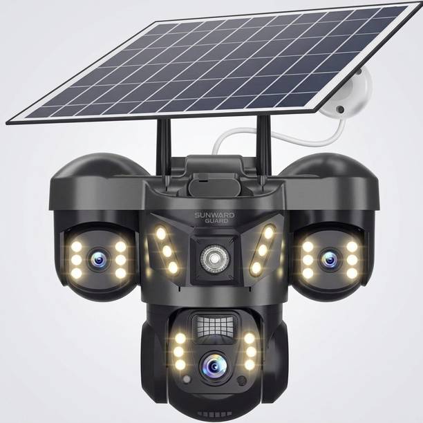 Divine creation 4G Solar Triple Lens 5MP Outdoor CCTV Camera | 3-Screen View C265 Security Camera