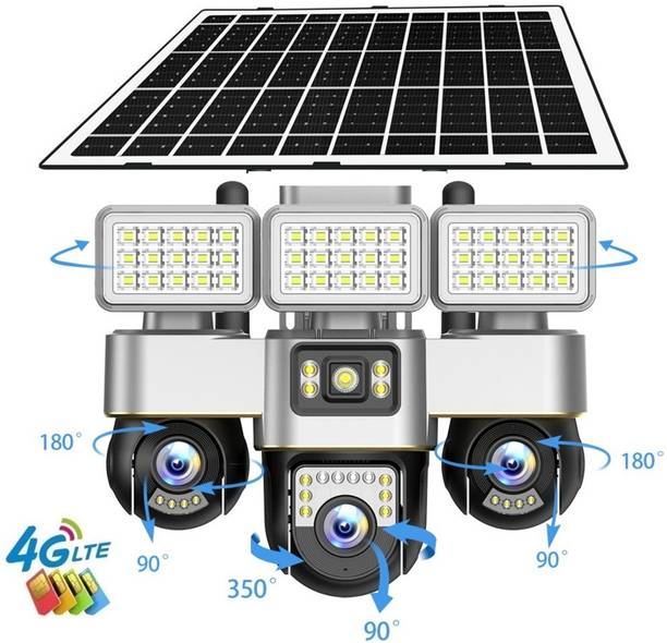 Divine creation Solar CCTV Camera 3 Lens 1080P 4G Outdoor Night Vision Smart Security T184 Security Camera