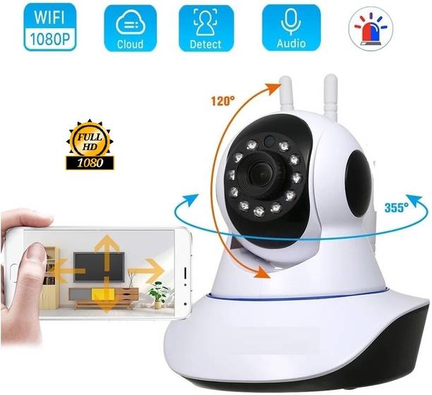OSHSIZ 1080p FHD 360° Live View Motion Alert Night Vision SD Card Support 2-way Audio Security Camera