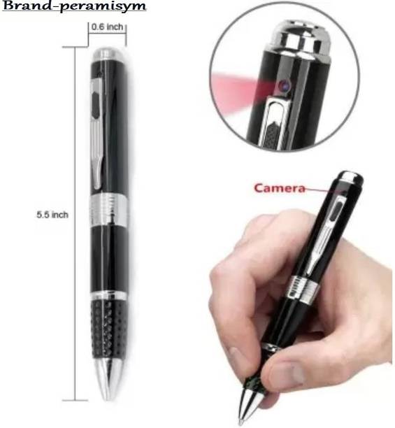 PERAMISYM USB Pinhole Spy Pen Camera Audio/Video Recorder Black and Gold with 32GB Security Camera