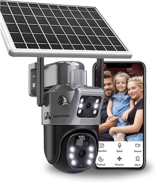 ApnaCam 4G Solar Dual Lens Mini Pan-Tilt /5MP/Storage 128GB /Cloud CCTV Security Camera