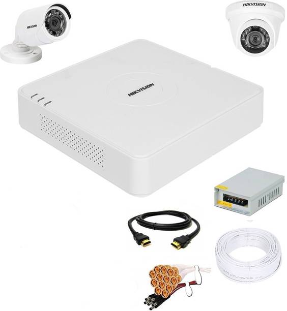 HIKVISION 4 Channal HD DVR 1080p 1Pcs,Outdoor Camera 720p 1Pcs,Indoor Camera 720p 1Pcs, Security Camera