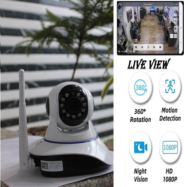 Bzrqx WiFi CCTV Wireless PTZ Camera 1080p 360° Live View Night Vision TwoWay Audio Security Camera